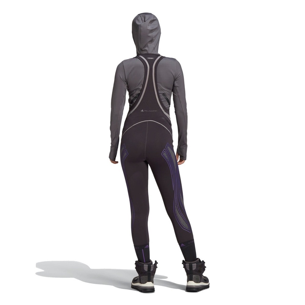 Adidas Stella McCartney Bib Tights Jumpsuit Black Gray Women's Small - Picture 2 of 11